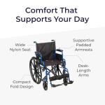 Drive Medical Blue Streak Lightweight Folding Wheelchair