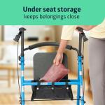 Light Blue Steel Rollator Walker for Seniors