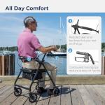 Drive Medical Foldable Aluminum Rollator Walker
