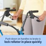 Light Blue Steel Rollator Walker for Seniors