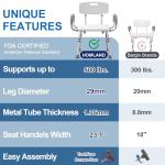 HOMLAND Height Adjustable Shower Chair with Arms