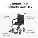 Drive Medical Folding Transport Wheelchair - Lightweight & Compact