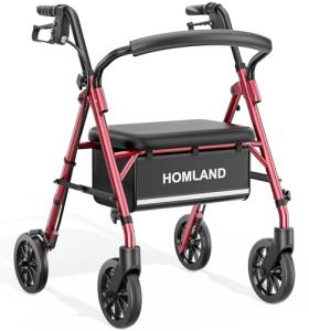 Lightweight Folding Walker with Seat for Seniors
