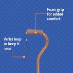 Adjustable Aluminum Offset Walking Cane for Seniors