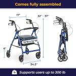 Drive Medical Lightweight Rollator Walker with Padded Seat