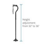 Medline 4-Point Folding Cane with Gel Handle