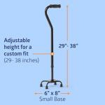 Adjustable Aluminum Quad Cane for Seniors and Adults