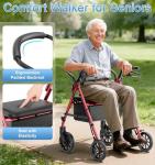 Lightweight Folding Walker with Seat for Seniors