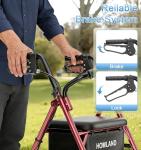 Lightweight Folding Walker with Seat for Seniors