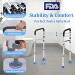 Adjustable Foldable Toilet Safety Rails for Seniors