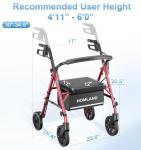 Lightweight Folding Walker with Seat for Seniors