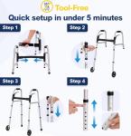 HolyHeal Lightweight Folding Walker for Seniors