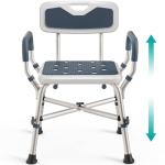 Adjustable Shower Chair for Elderly with Armrests