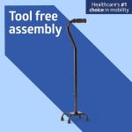 Adjustable Aluminum Quad Cane for Seniors and Adults