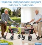 Lightweight Folding Walker with Seat for Seniors