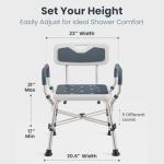 Adjustable Shower Chair for Elderly with Armrests