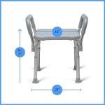 Backless Shower Chair with Arms for Seniors