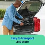 Folding Steel Transport Wheelchair with Swing-Away Footrests