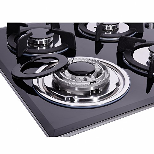 EPHIIONIY 76.2 cm 3.0 kW Glass Gas Stove