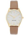 Nine West Women's Tan and Gold Strap Watch