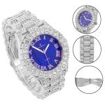 Charles Raymond Bling Round Metal Blue Diamond Watch