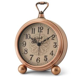 Vintage Bronze Battery Operated Retro Alarm Clock