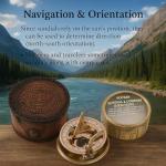 Vintage Marine Sundial Compass with Leather Case