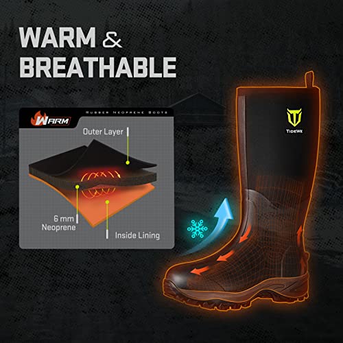 TideWe Waterproof Neoprene Hunting Boots for Men