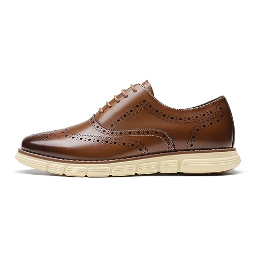 Bruno Marc Men's Casual Wingtip Dress Sneakers, Brown