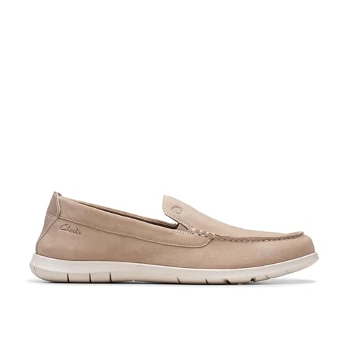 Clarks Men's Flexway Step Moccasin in Sand Suede