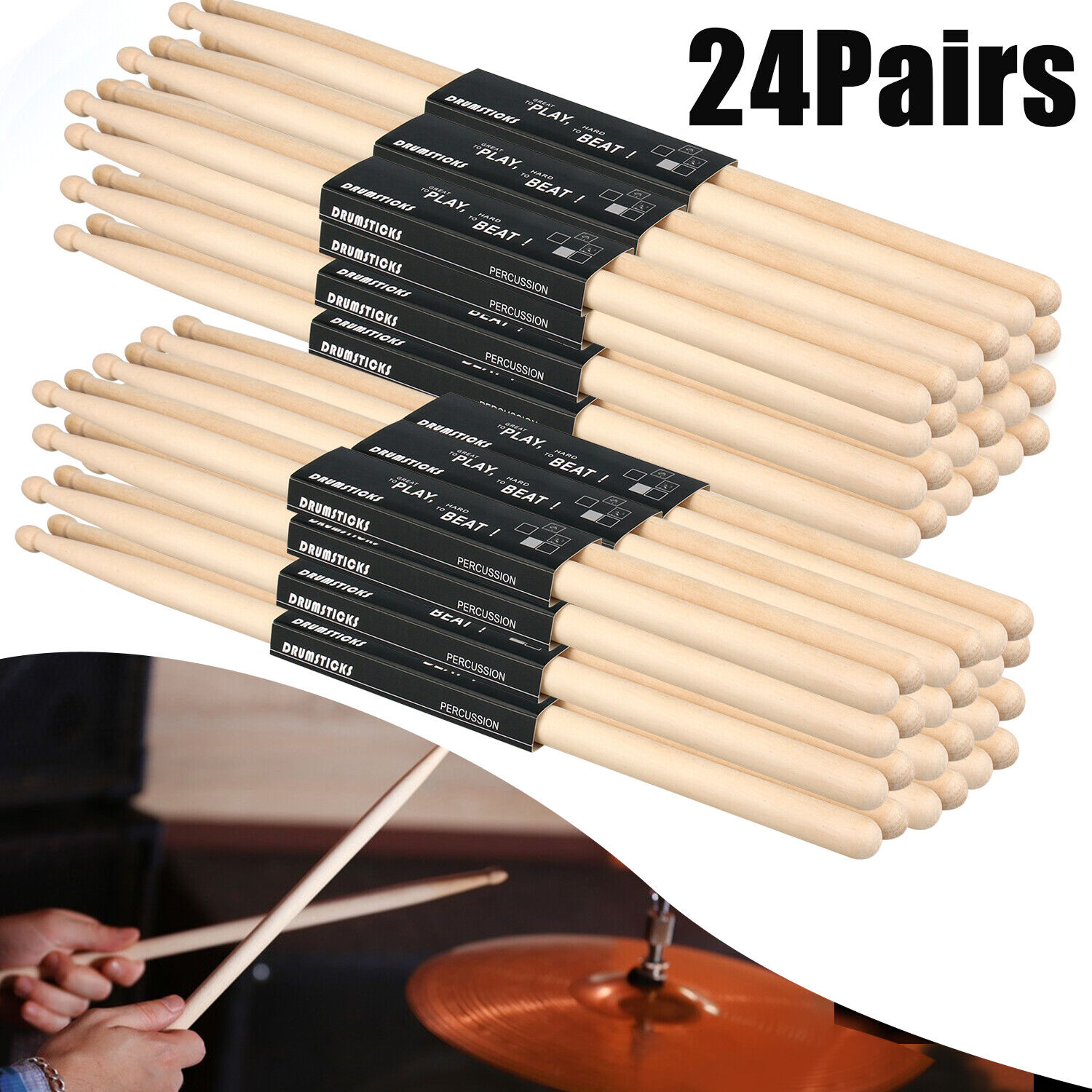5A Maple Drumsticks - 2 Pairs for Music