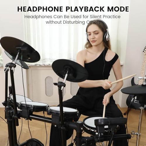 Fesley Electric Drum Set with Mesh Pads and Sounds