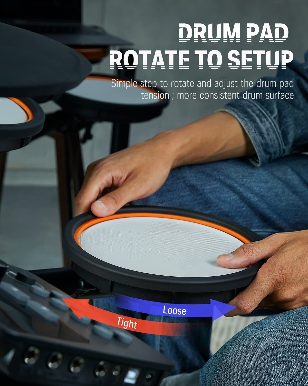 Donner DED-100 Electronic Drum Kit with Mesh Pads