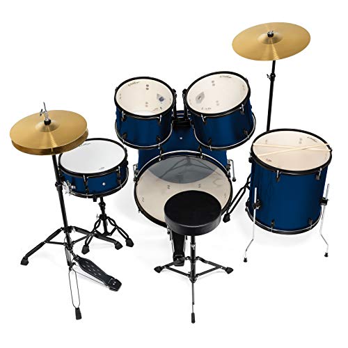 Ashthorpe 5-Piece Blue Drum Set with Remo Heads
