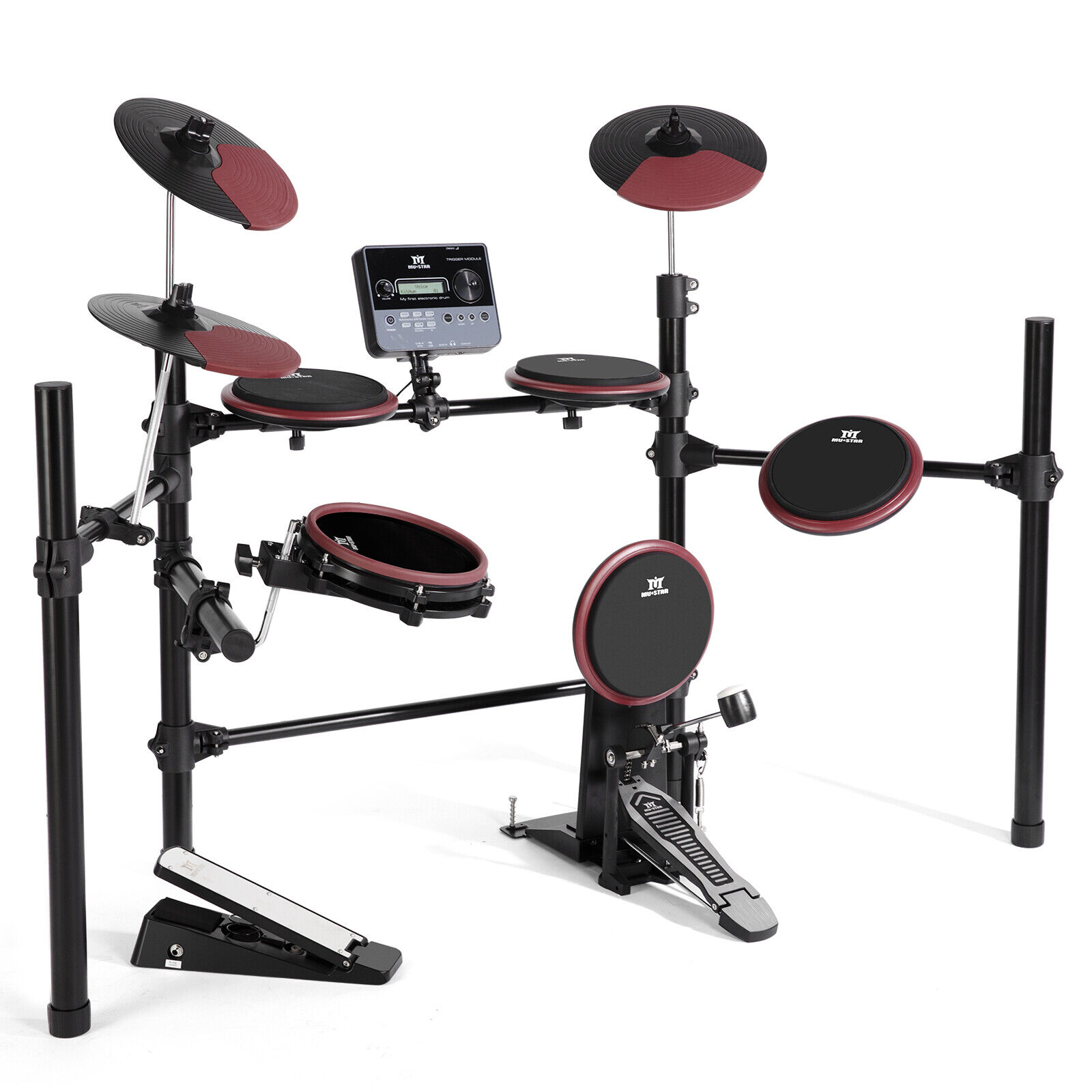 8-Piece Mesh Electric Drum Kit with Sticks