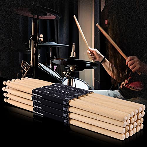OIETON 12 Pairs Classic Maple Drumsticks 5A