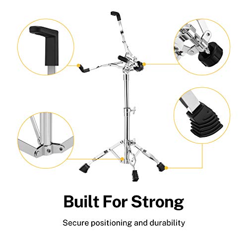 Adjustable Double-Braced Snare Drum Stand with Stick Holder