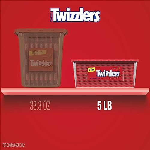 TWIZZLERS Strawberry Flavored Licorice Candy Tub, 5 lb