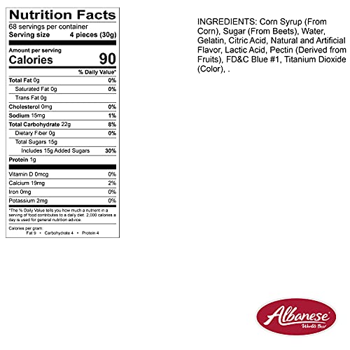 Albanese Blue Raspberry Gummy Rings 4.5 Pounds