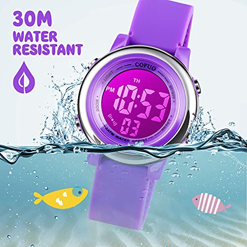 Kids Waterproof Digital Sport Watch - Purple