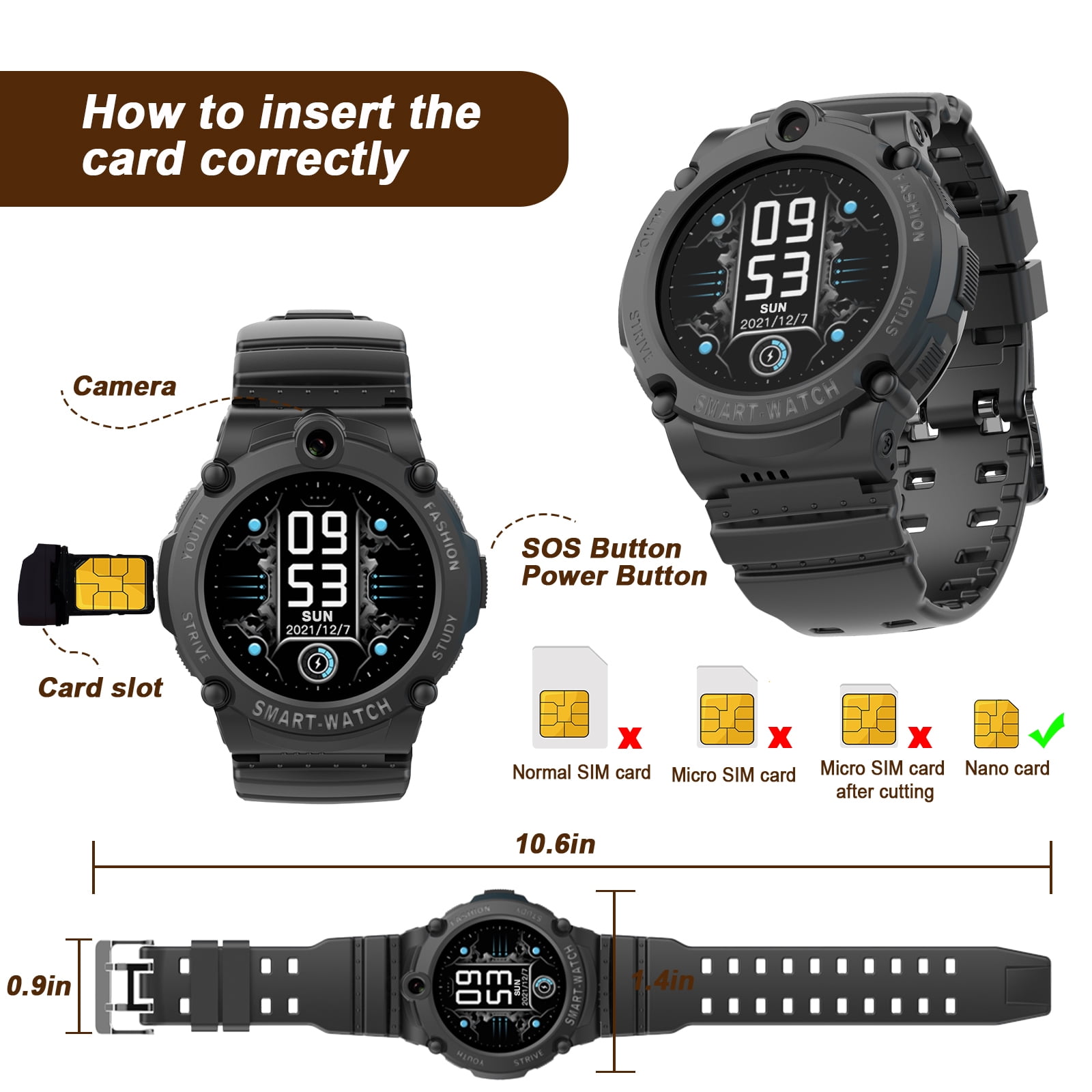 PTHTECHUS S02 Kids Smart Watch with GPS and 4G