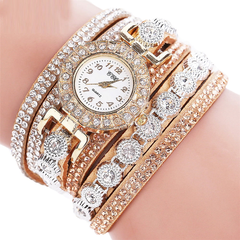 Gobestart Women's Casual Analog Quartz Rhinestone Watch
