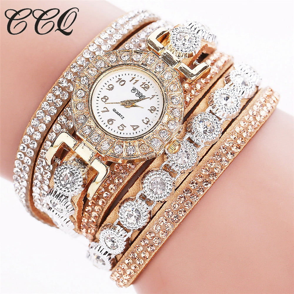 Gobestart Women's Casual Analog Quartz Rhinestone Watch