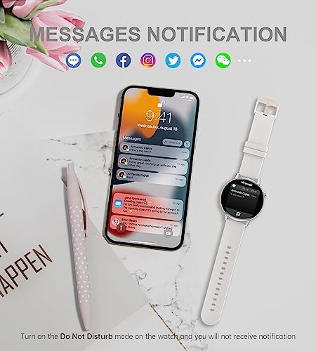 Silver Smartwatch for Women with Touchscreen & Sensors