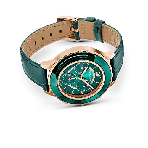 Swarovski Octea Lux Chrono Green Leather Watch
