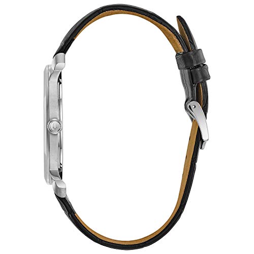 Bulova Men's Leather Strap Analog Watch 96A133