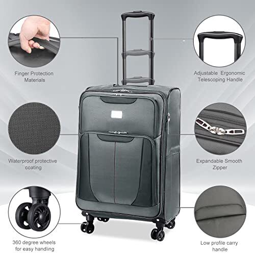 Verdi 20 Inch Softside Spinner Carry-On Luggage