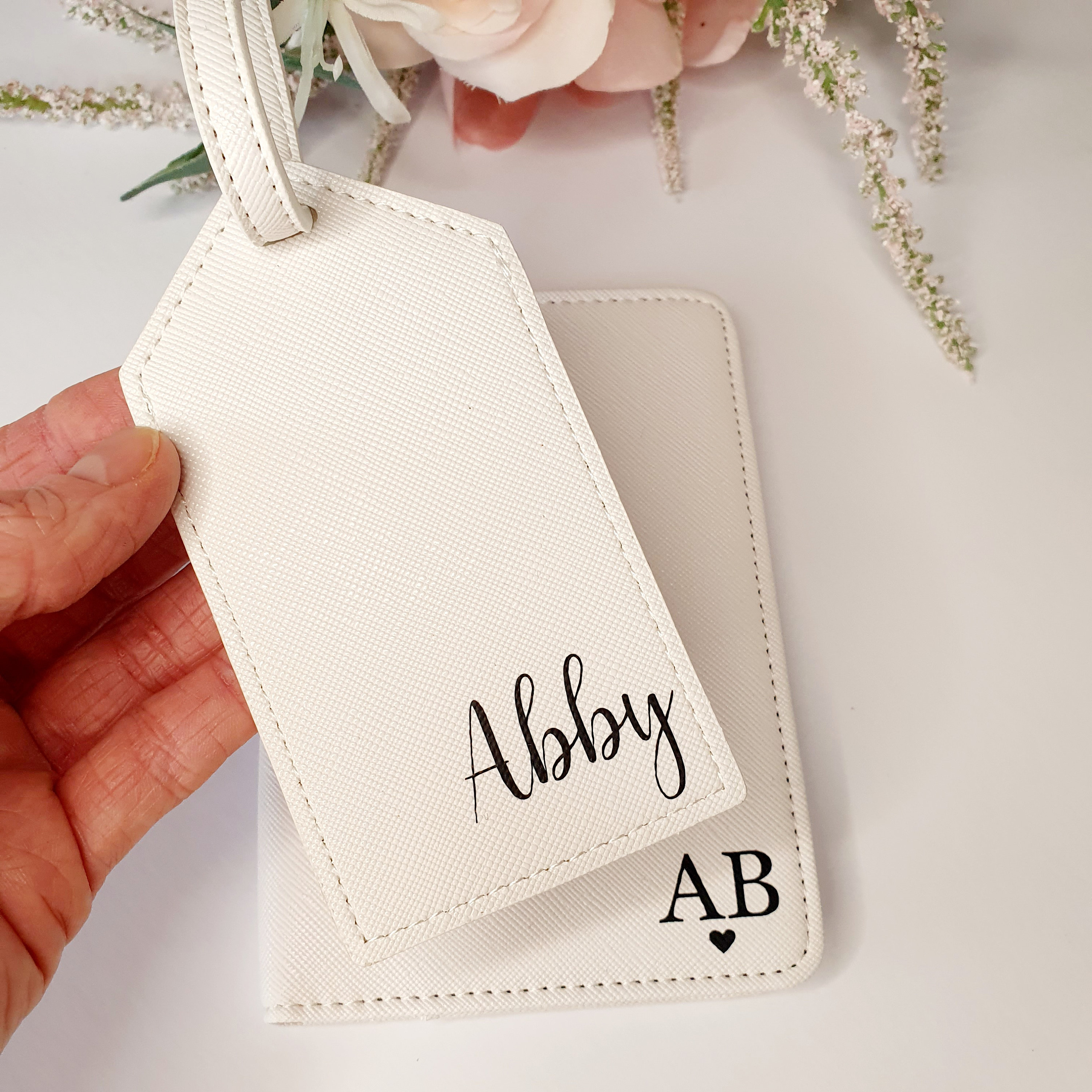 Personalized Travel Passport Holder and Luggage Tag Set