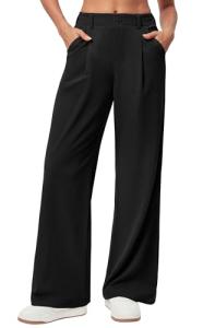 Ewedoos High Waisted Wide Leg Stretchy Slacks