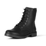 Women's Lace-Up Black Ankle Boots, Size 40